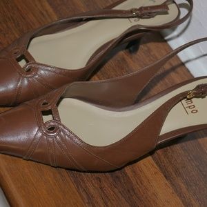 Leather Sling Back Heels